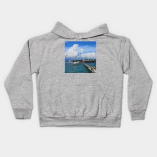 Boats at the docks Kids Hoodie